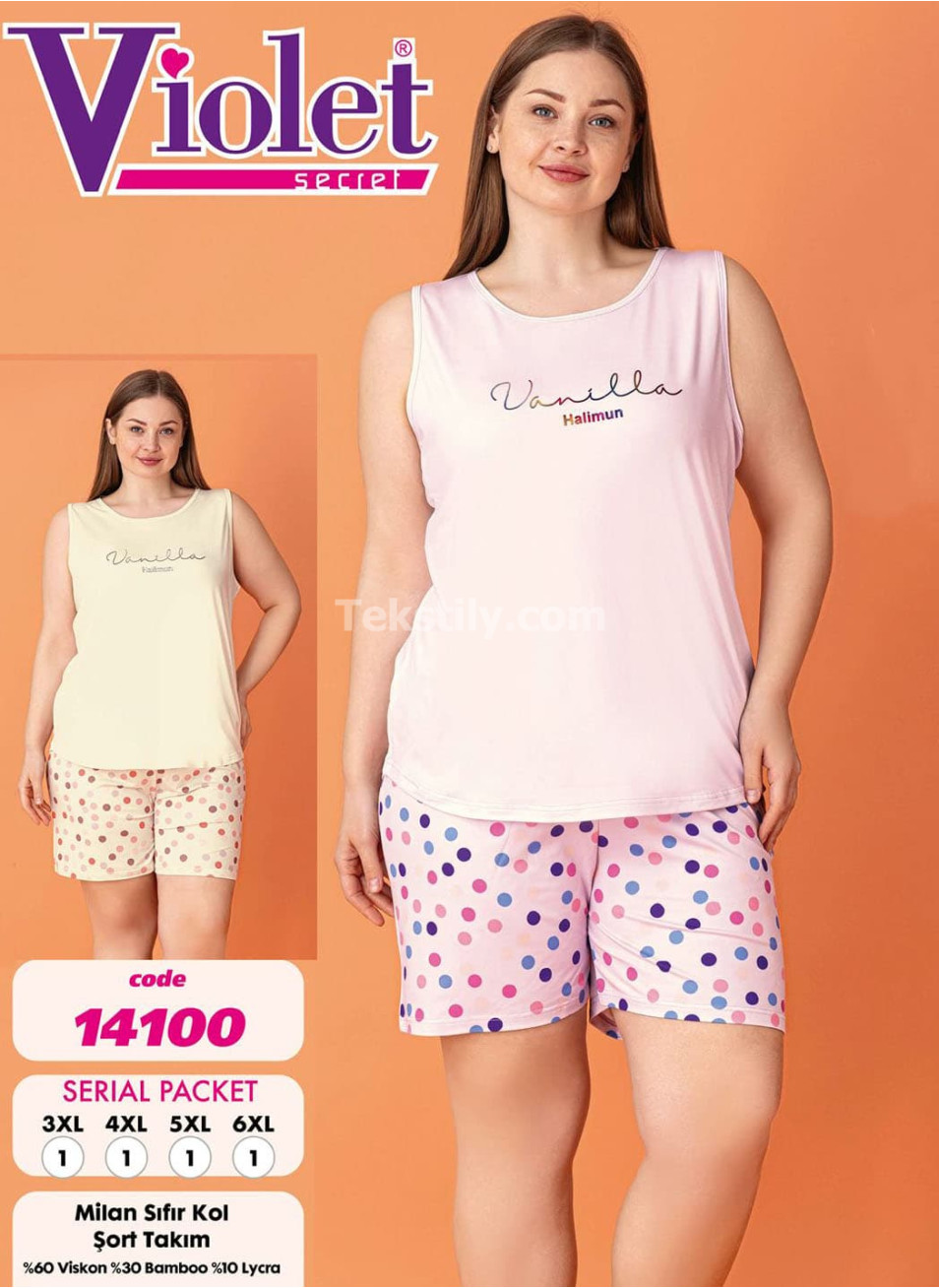 Женский комплект с шортами VIOLET (3XL+4XL+5XL+6XL)