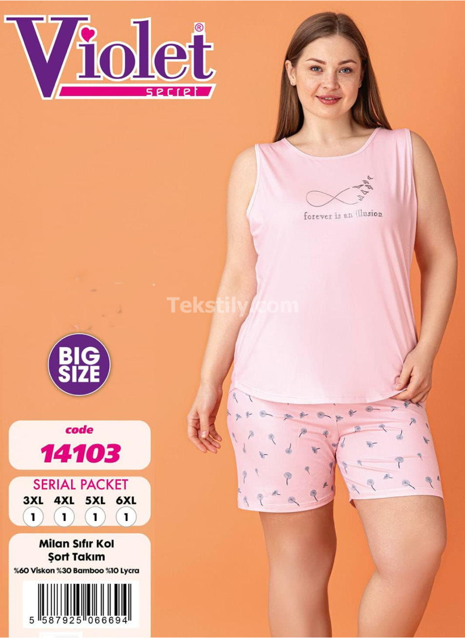 Женский комплект с шортами VIOLET (3XL+4XL+5XL+6XL)