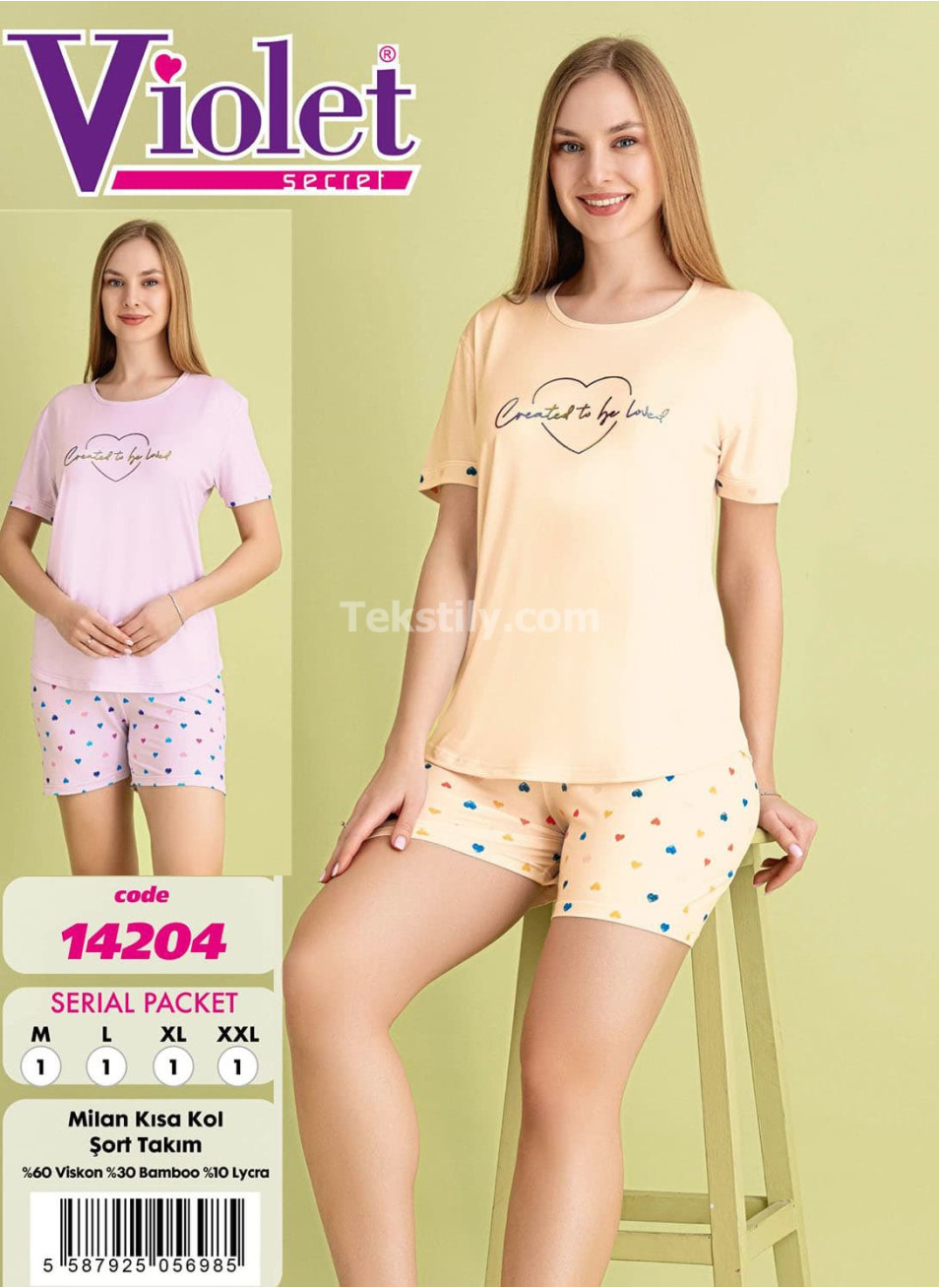 Женский комплект с шортами VIOLET (M+L+XL+2XL)