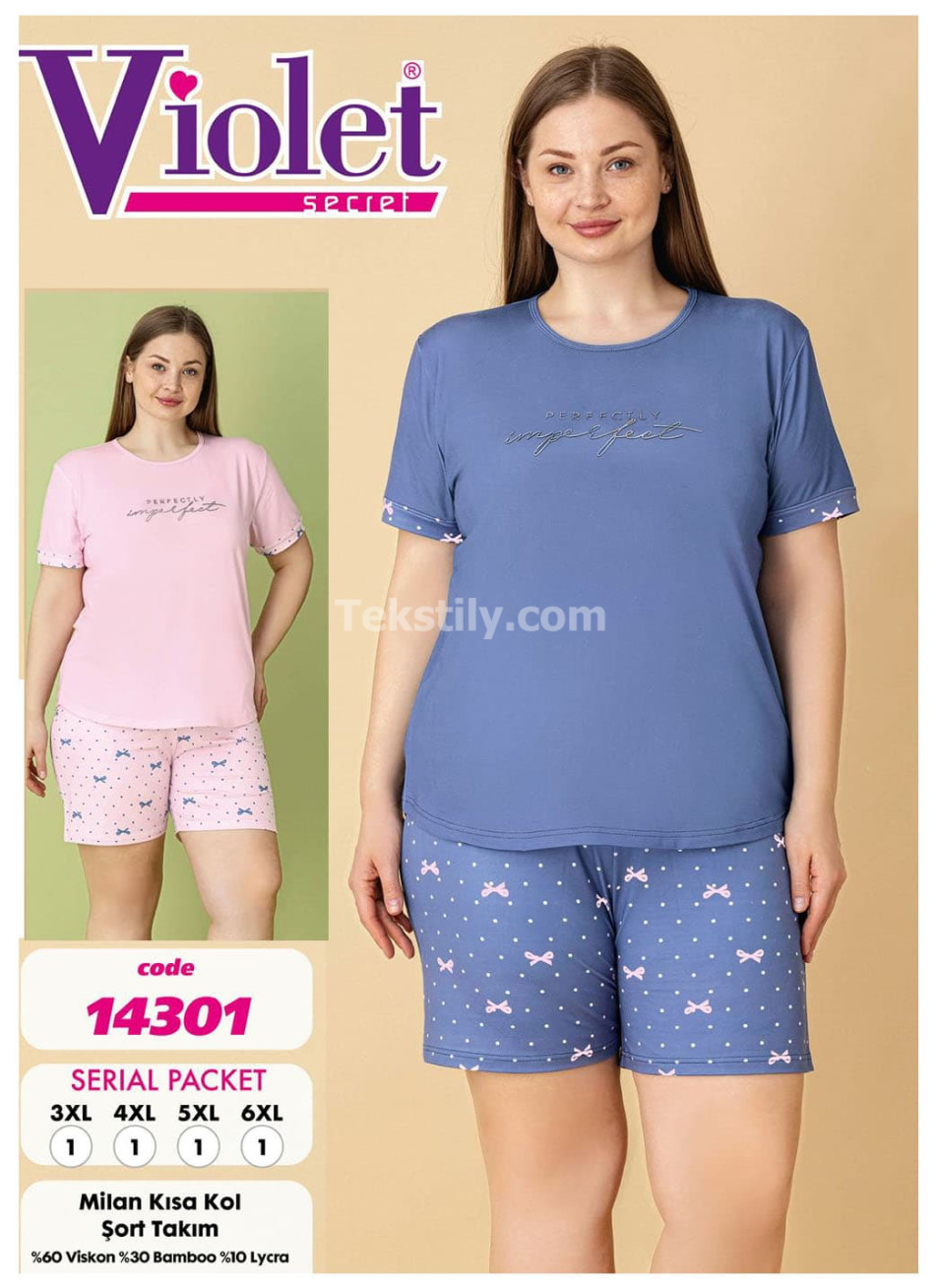 Женский комплект с шортами VIOLET (3XL+4XL+5XL+6XL)