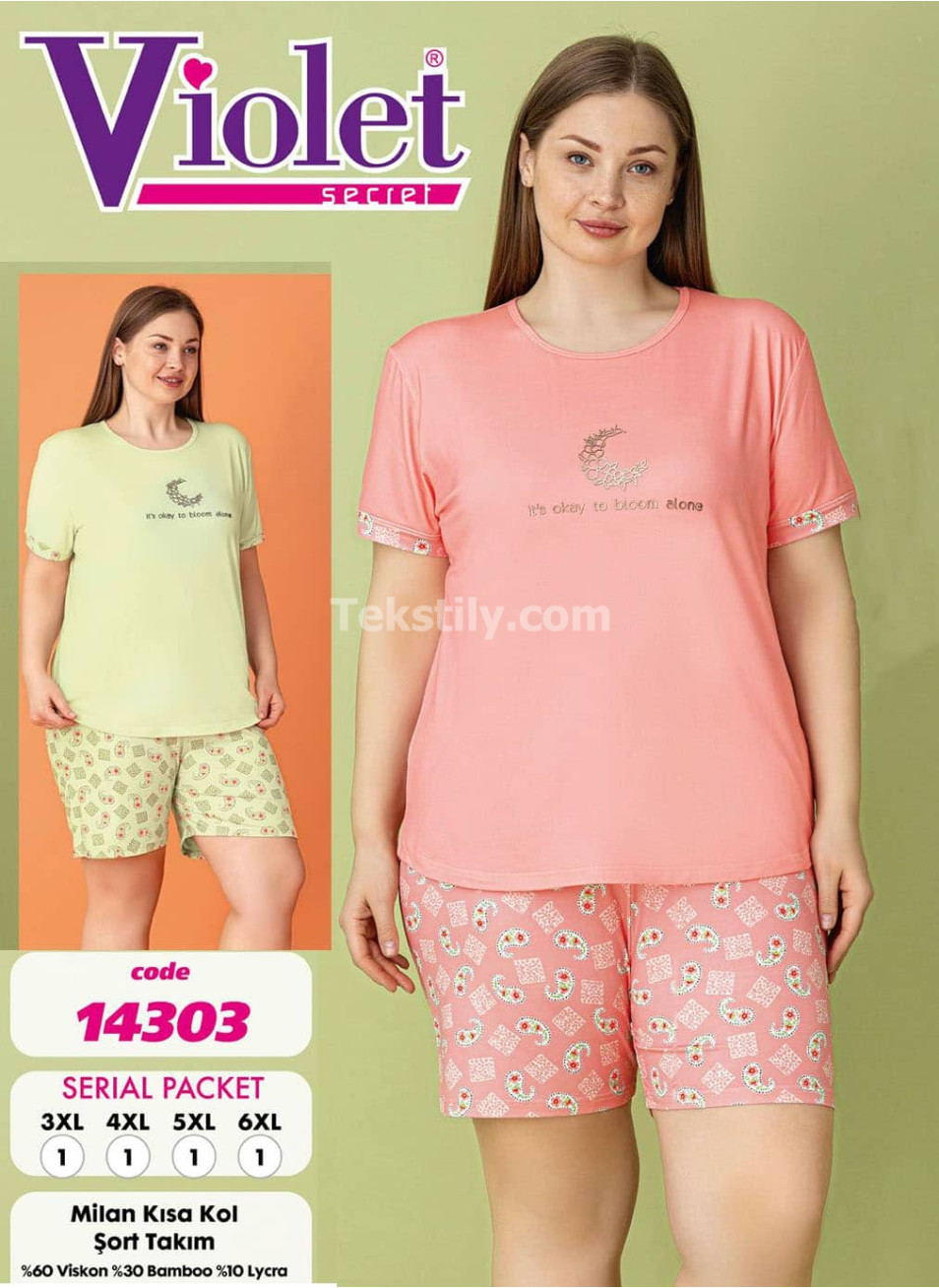 Женский комплект с шортами VIOLET (3XL+4XL+5XL+6XL)