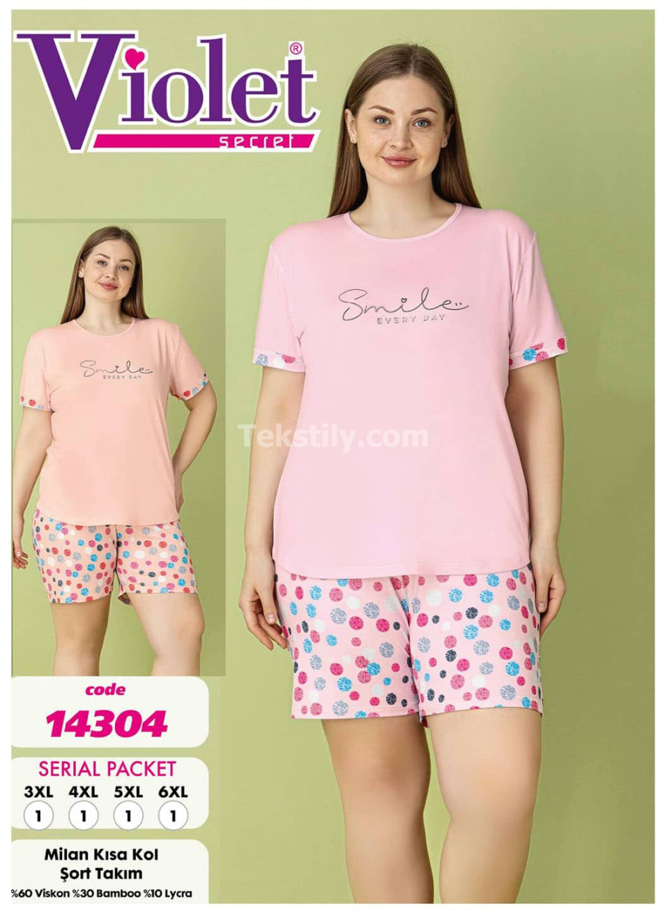 Женский комплект с шортами VIOLET (3XL+4XL+5XL+6XL)