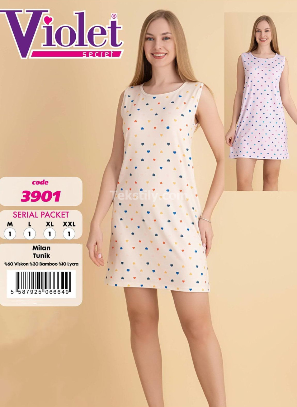 Женская Ночная Сорочка Violet (M+L+XL+2XL)