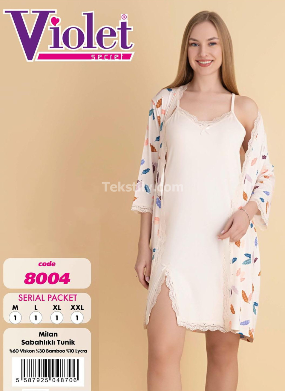 Сорочка с халатом VIOLET (M+L+XL+2XL)