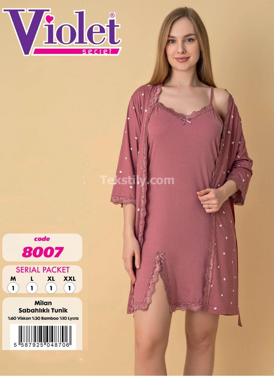 Сорочка с халатом VIOLET (M+L+XL+2XL)